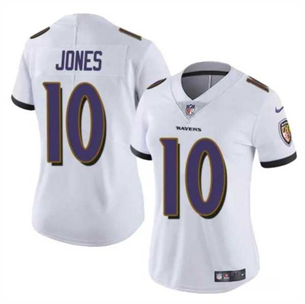 Womens Baltimore Ravens #10 Emory Jones White Vapor Jersey Dzhi->women nfl jersey->Women Jersey
